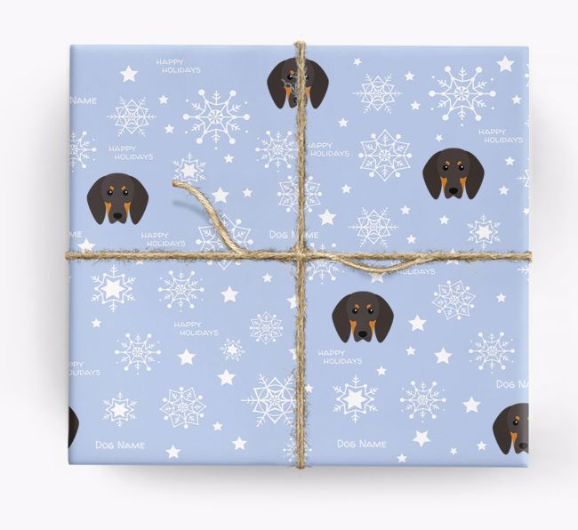 Personalized 'Happy Holidays' Christmas Wrapping Paper with your {breedFullName} icon